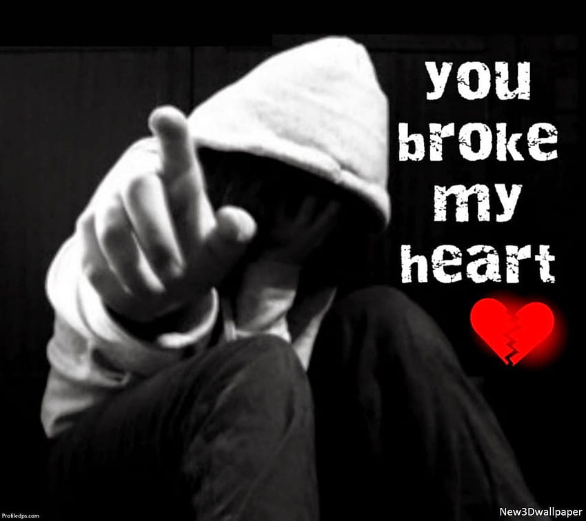 Boy Broken Heart With Quotes, my head my heart HD wallpaper