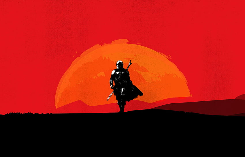 I tried to create a Mandalorian x Red Dead Redemption 2, red dead online HD wallpaper