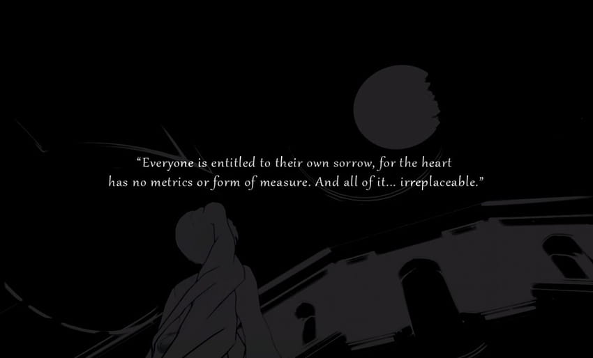 Hãy cùng tận hưởng những trích dẫn Anime trên nền HD lung linh. Những câu nói của nhân vật trong Anime đầy sức hấp dẫn và đầy cảm xúc sẽ đem lại cho bạn sự ngưỡng mộ. Hình nền HD thì càng làm tôn lên nét đặc biệt và độc đáo của trích dẫn đó.