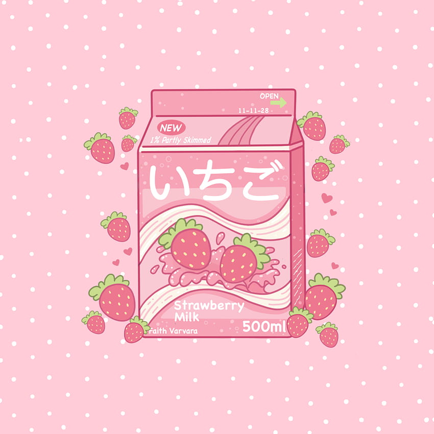 Strawberry Milk Pink Pillow, strawberry milk aesthetic HD phone wallpaper