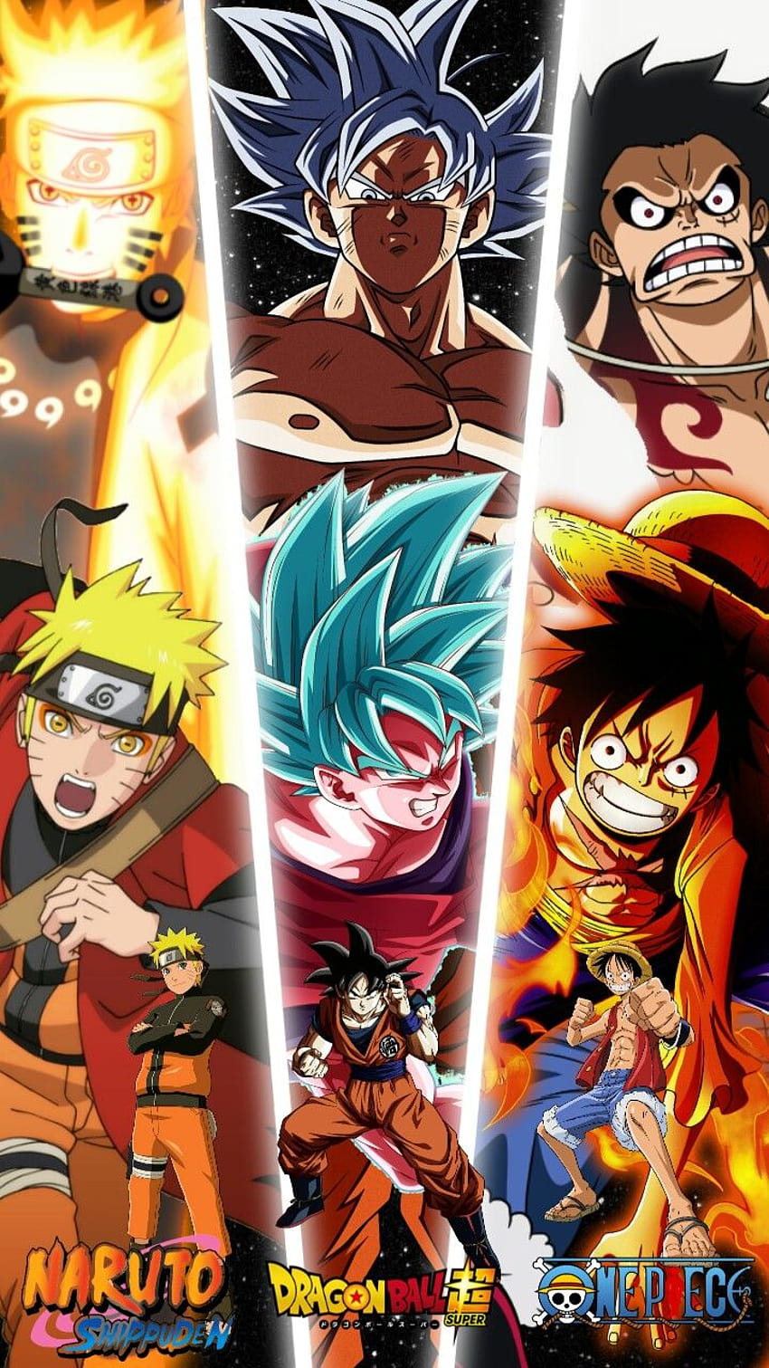 Luffy Goku Naruto, goku with luffy and naruto HD phone wallpaper