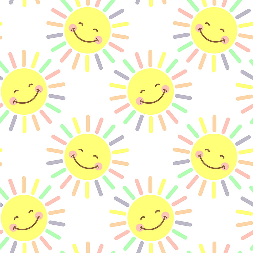 Motivo estivo per bambini, simpatico sole sorridente con raggi colorati. Illustrazione di Doodle per la stampa, il tessuto, l'arredamento della camera da letto dei bambini 5118483 Arte vettoriale a Vecteezy, modello sole estivo Sfondo del telefono HD