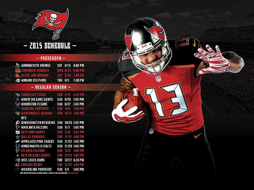 2019 Tampa Bay Buccaneers Schedule: Downloadable Wallpaper