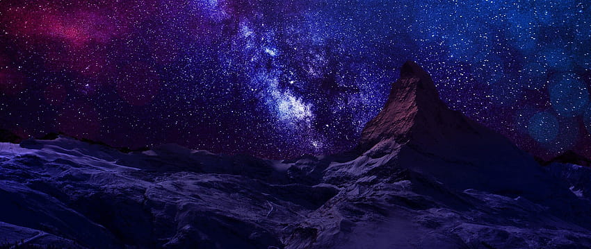Sky: Sky Nights Earth Nature Starry Stars Mountains Backgrounds, stary in blue HD wallpaper