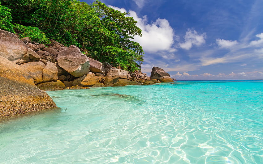 Thailand Phuket Sea Nature Sky Tropics Coast 2880x1800 HD wallpaper
