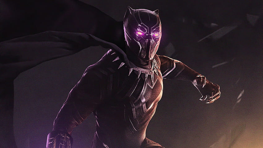 Black Panther Purple Eyes, Superheroes, Backgrounds, dan Wallpaper HD