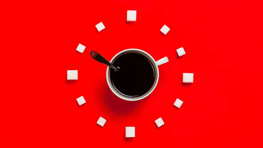 Czarna kawa Czerwone tła Tapeta HD