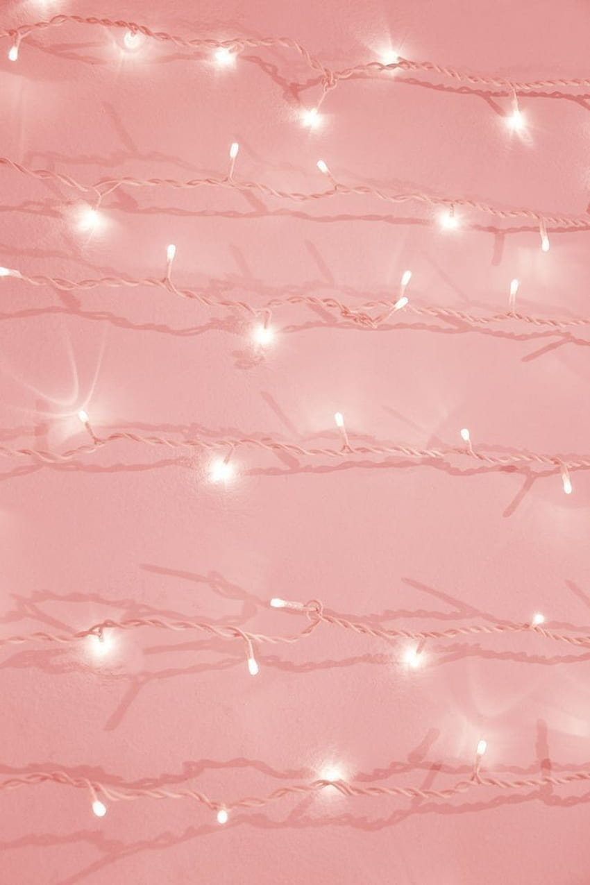fairy lights, soft pink aesthetic HD phone wallpaper