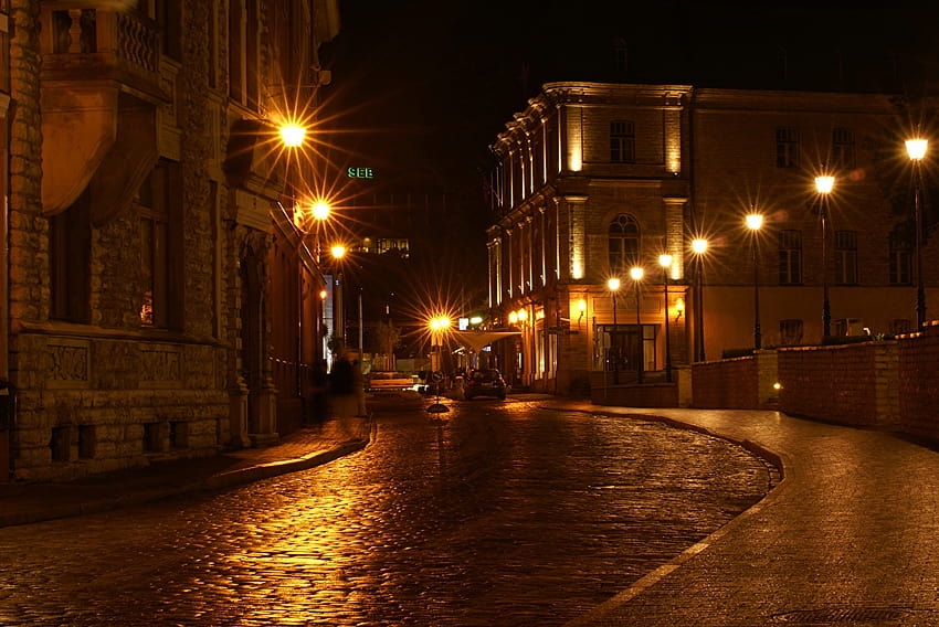 Straßenlaterne in der Nacht, Straßenlaterne HD-Hintergrundbild