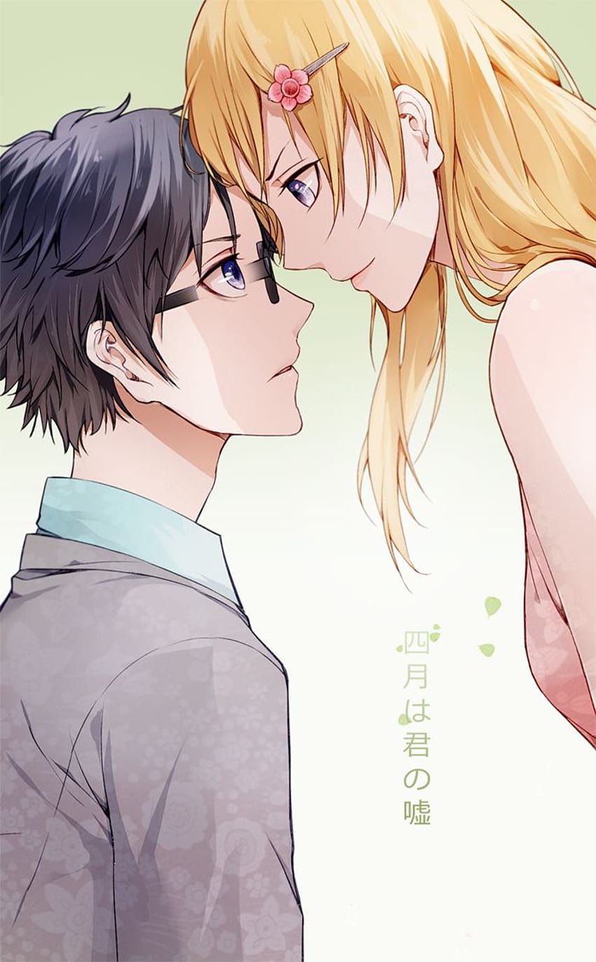 Shigatsu wa Kimi no Uso, my lie in nisan anime posterleri HD telefon duvar kağıdı