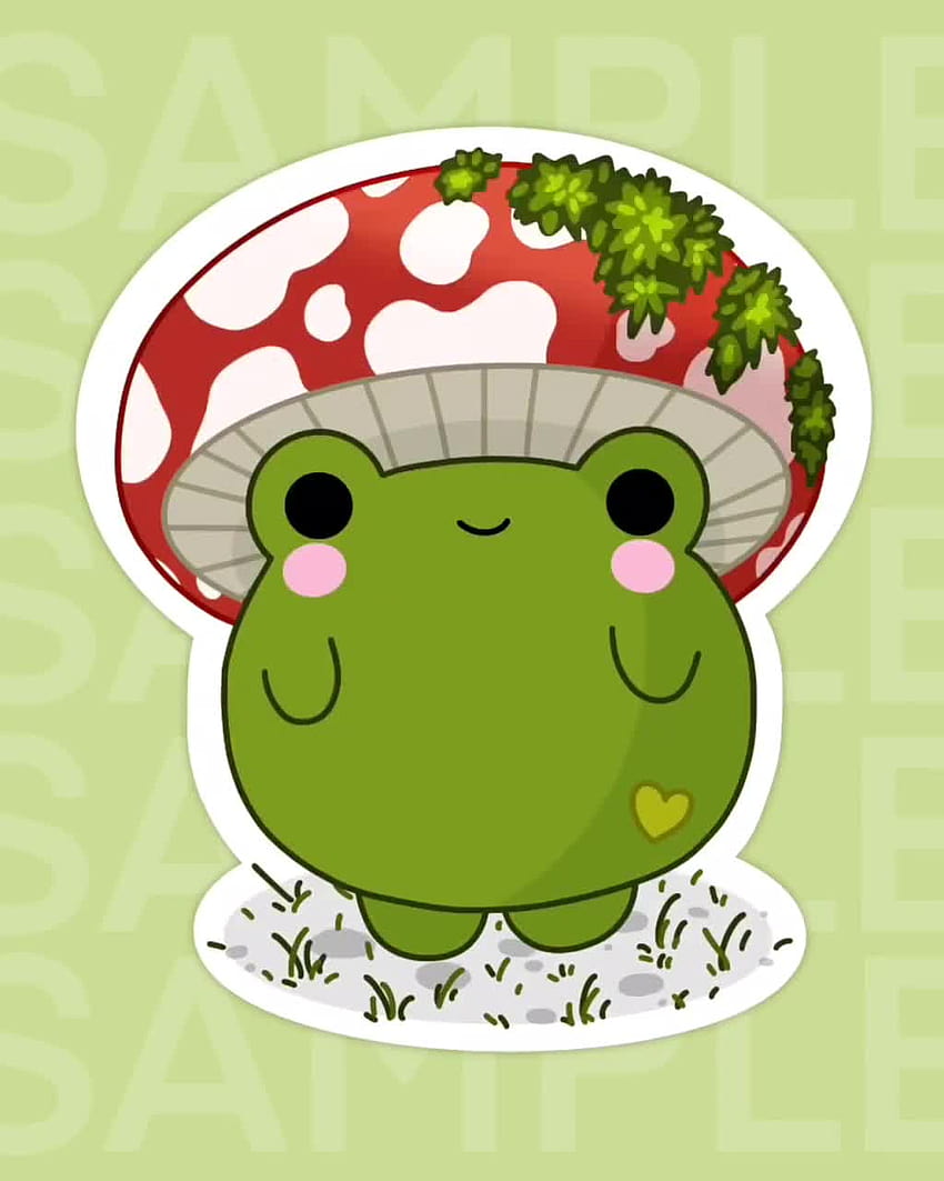 Mushroom frog/cute cottagecore frog sticker/froggy HD phone wallpaper