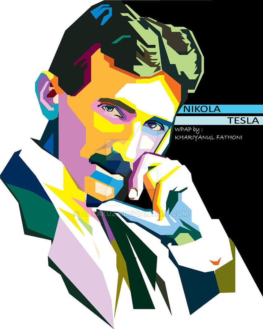 Arte pop de Nikola Tesla, iphone de nikola tesla fondo de pantalla del teléfono