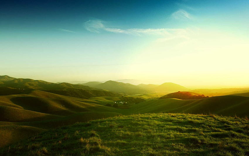 당신의 애니메이션 잔디 언덕을 위한 Grassy Hills [1600x1000] HD 월페이퍼