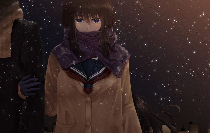 Winter, Snow, Girl, Snowflakes, Anime, Anime, Winter, zing girls anime HD wallpaper