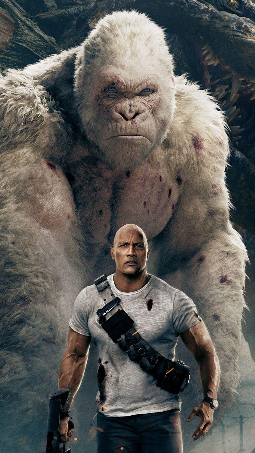 Rampage, movie, wolf, gorilla, 720x1280 HD phone wallpaper