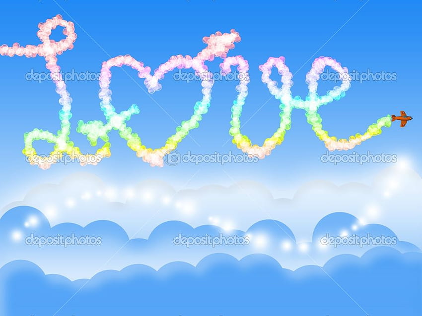 Stok Web: Cinta biru di langit, langit sejuk, langit cinta Wallpaper HD