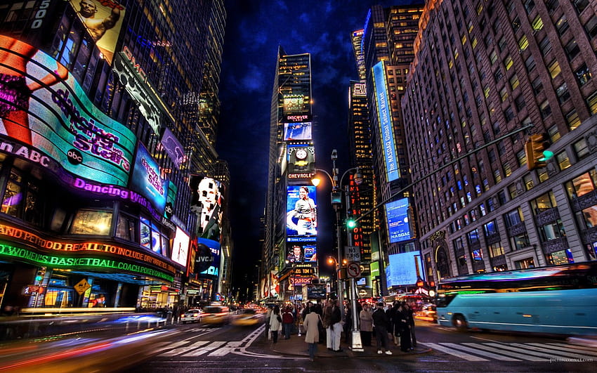 : Pemandangan kota, malam, bangunan, pencakar langit, Kota New York, lalu lintas, Time Square, metropolis, pejalan kaki, pusat kota, tengara, daerah perkotaan, daerah metropolitan 1920x1200, baru jalan york city Wallpaper HD