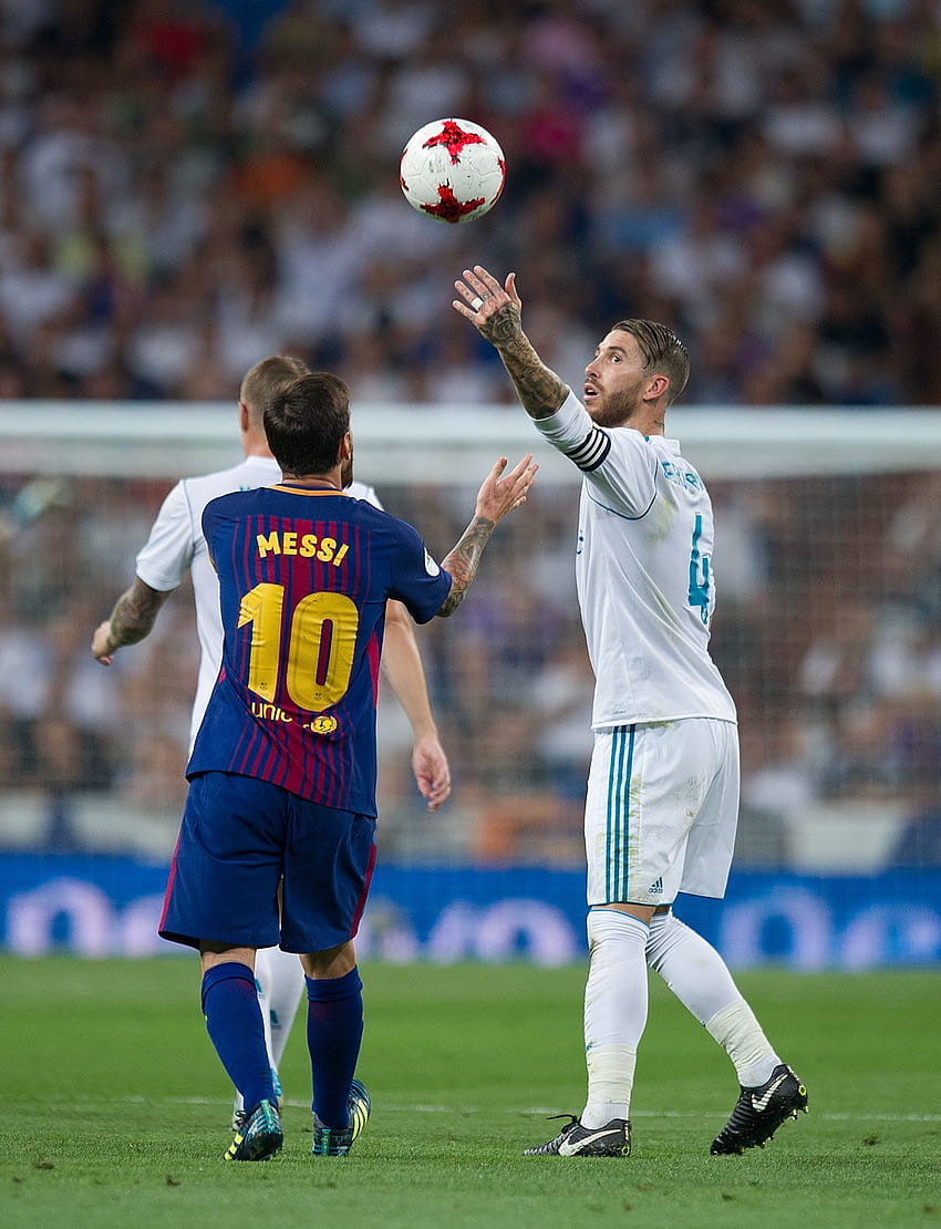Assista Sergio Ramos acabar com Lionel Messi da maneira mais infantil possível, ramos e messi Papel de parede de celular HD