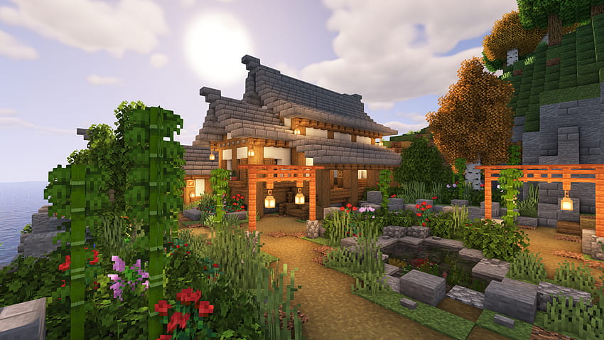 Minecraft: 大きな日本の家を建てる方法, minecraft japan 高画質の壁紙