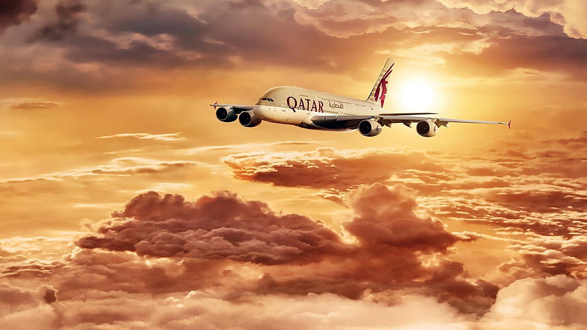Ganhe três luxuosos, Qatar Airways papel de parede HD