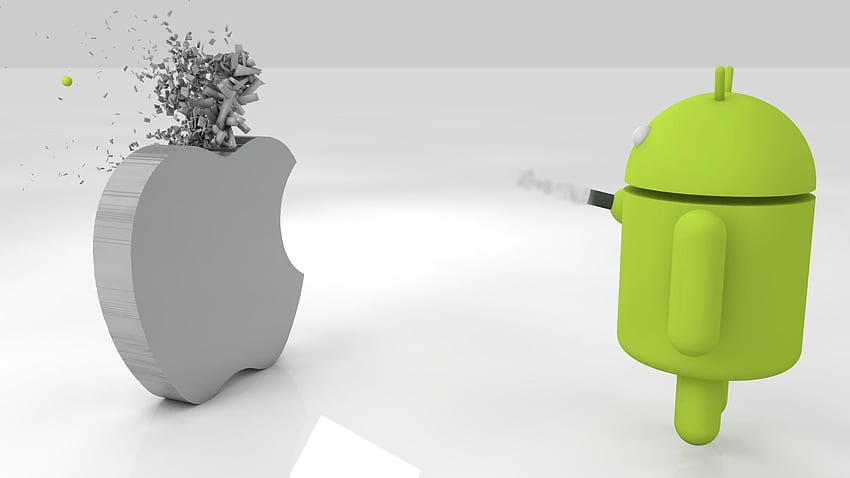 Android vs Apple Wide, logo Android vs Apple Sfondo HD