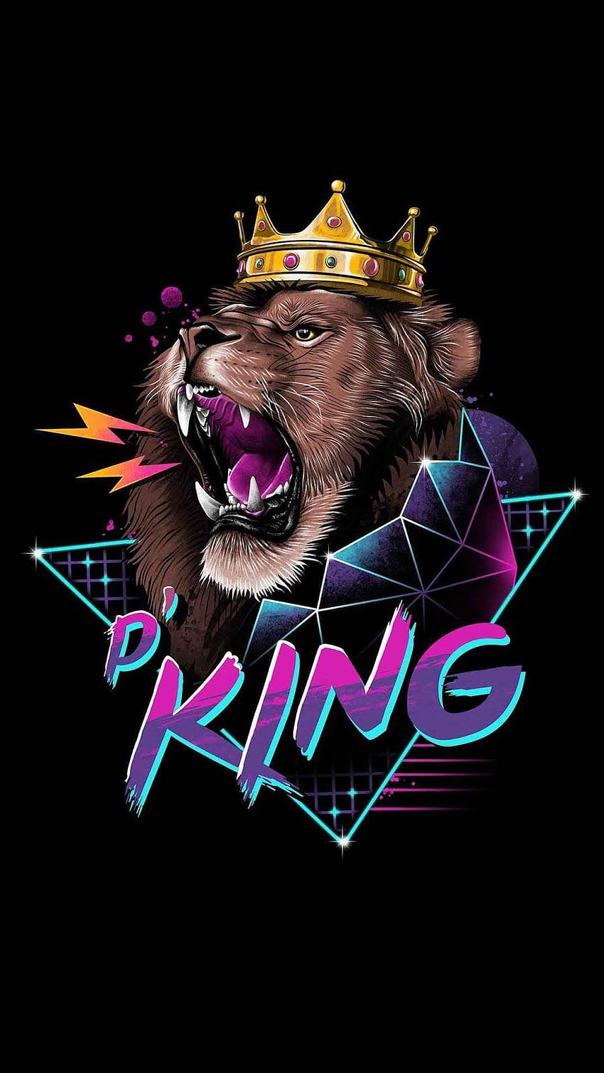 Lion King Crown pada tahun 2019, logo raja dan ratu iphone wallpaper ponsel HD