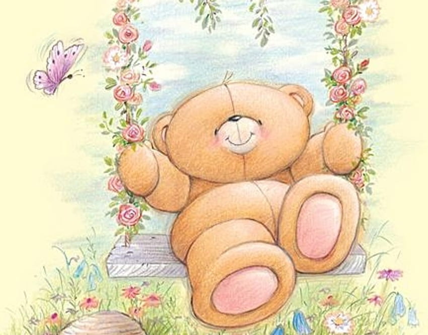 7 Cute Bear, komputer beruang estetika korea Wallpaper HD