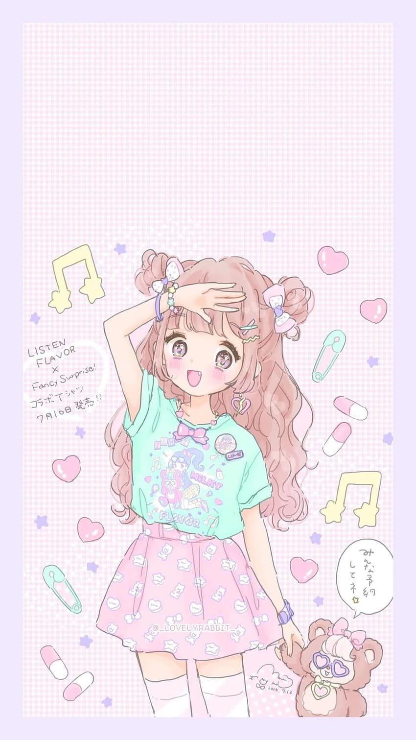 Anime Cute Girl iPhone 8, desenho de anime fofo Papel de parede de