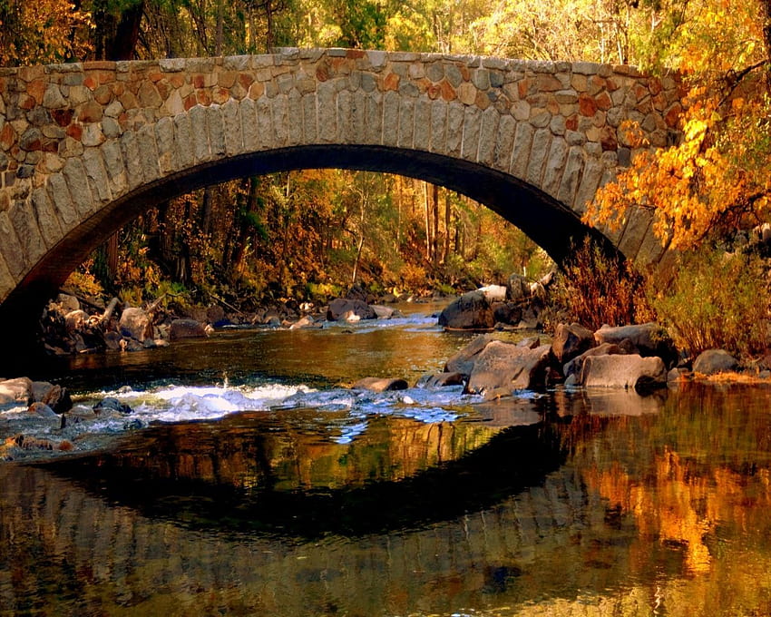 1280x1024 Bridge in autumn PC and Mac, stone bridge autumn HD wallpaper ...