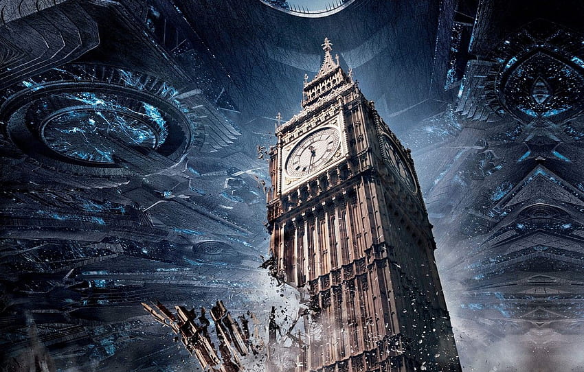 Gun, tower, war, england, United Kingdom, clock, UFO, debris ...