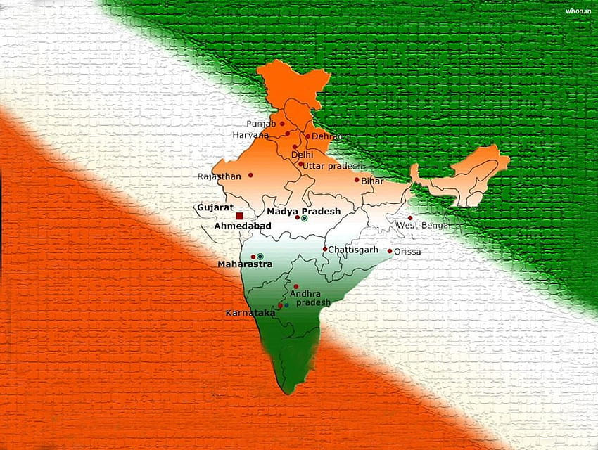 Indian Flag In India Map, india map for mobile HD wallpaper