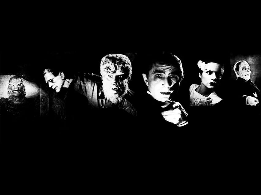 3 universal monsters . Classic movie monsters from Universal, classic horror HD wallpaper