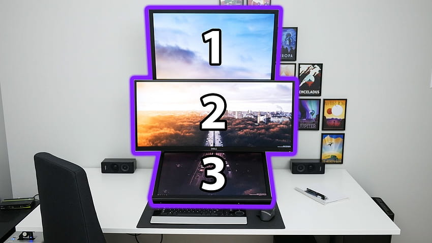 ¿Una mejor configuración de monitor dual apilado? ¿Parte superior o inferior? fondo de pantalla