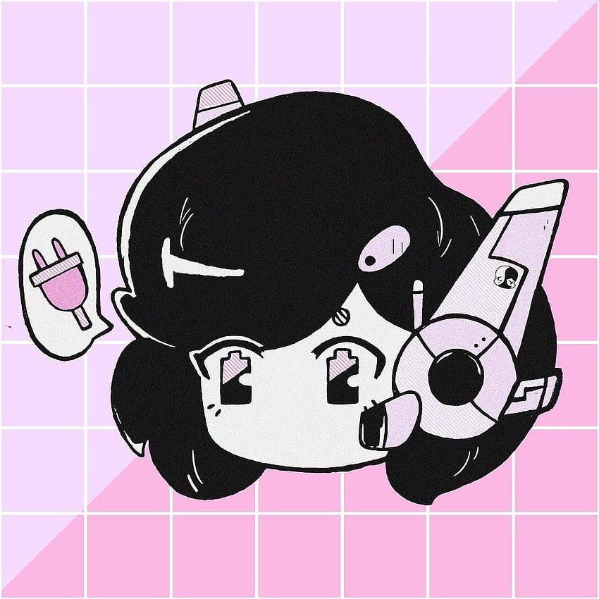 ⚡️Recharged ⚡️ apari art apparel robo mecha girl pastellästhetik retrowave vaporwave lofi pink lila roboter, anime girls retrowave HD-Handy-Hintergrundbild