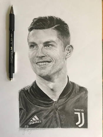 Cristiano Ronaldo x Manchester United - 27x37.8cm Original Pencil unframed  drawing - Soccer - Footba Jigsaw Puzzle by Arre Felzza Adun - Pixels Puzzles