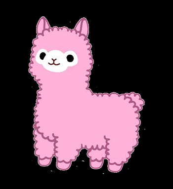 Cute cartoon cotton candy llama doodle. Kawaii alpaca vector clip