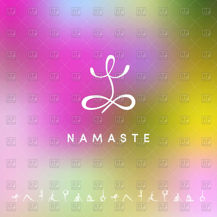 Latar belakang buram dengan huruf logo yoga Namaste dan asana [1200x1200] untuk , Ponsel & Tablet Anda wallpaper ponsel HD