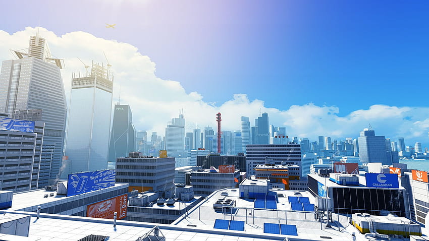 Beautiful Rooftop, cidade de telhado de anime papel de parede HD