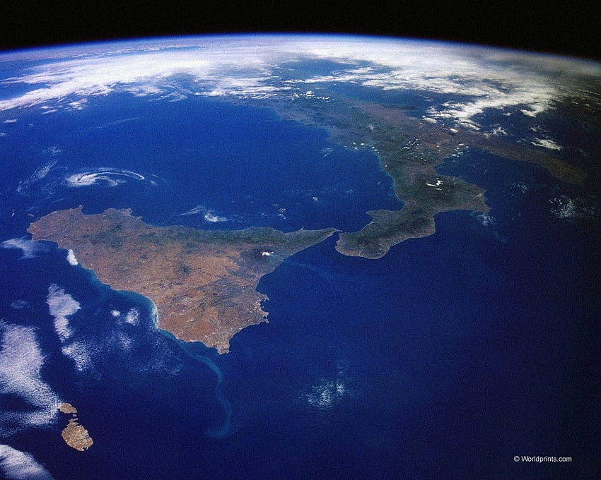 Sicilia dari latar belakang luar angkasa Wallpaper HD