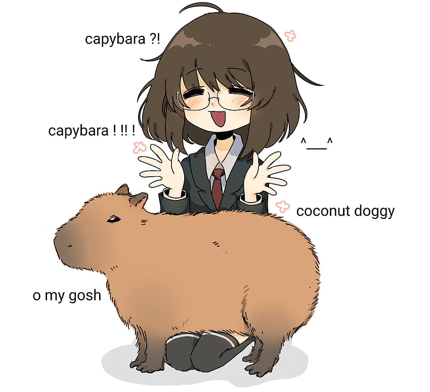 echte capybara stunden von snale, cartoon capybara HD-Hintergrundbild