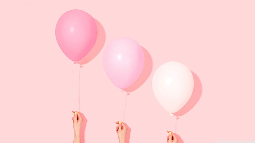 Pink Balloons Ultra ... wide, aesthetic balloons HD wallpaper | Pxfuel