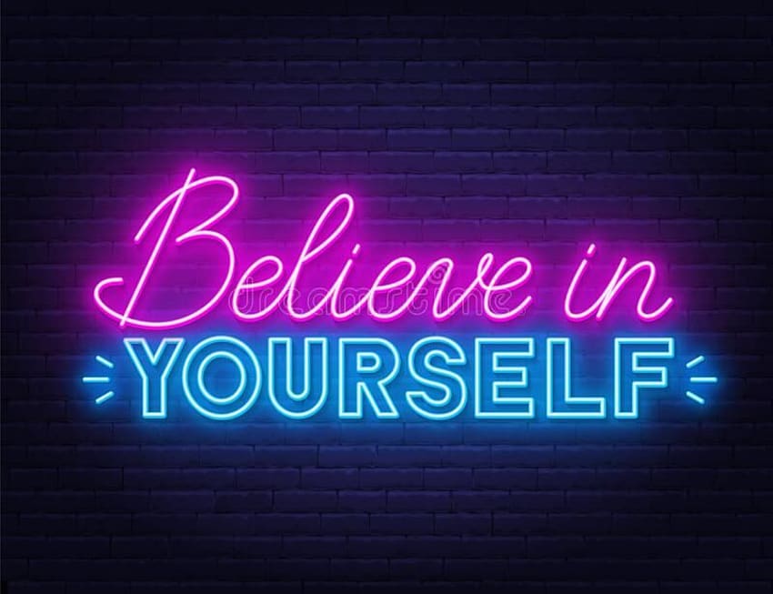 believe in yourself, neon light HD wallpaper