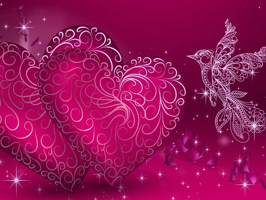 Love Birds 10, pink love HD wallpaper