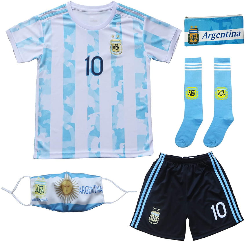 Amazon : BIRDBOX 2021 Argentina Home Blue Lionel Messi Kids Soccer ...