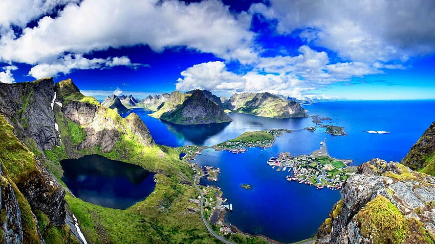 Islas Lofoten Panorama increíble Noruega fondo de pantalla