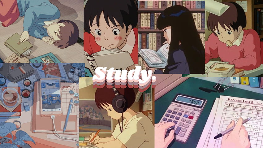STUDY. em 2020, anime studying HD wallpaper