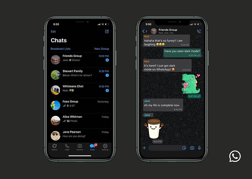 WhatsApp dark mode now available for iOS and Android HD wallpaper