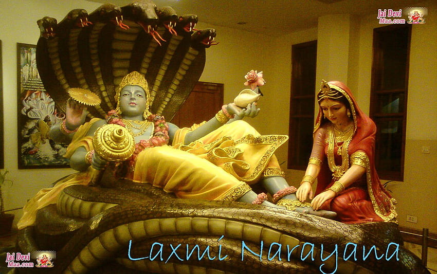 Lord Vishnu und Göttin Laxmi HD-Hintergrundbild