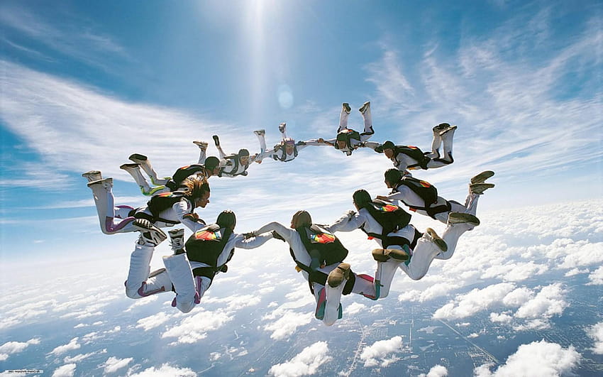 15 Heavenly Skydiving Locations Seeing Through Bird's Eye View, fantastic parachute HD wallpaper