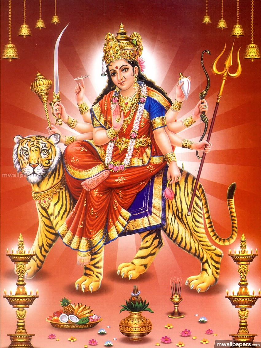 Saptshrungi Mata, aastabhuja, bhavani aai, devi, HD phone wallpaper | Peakpx